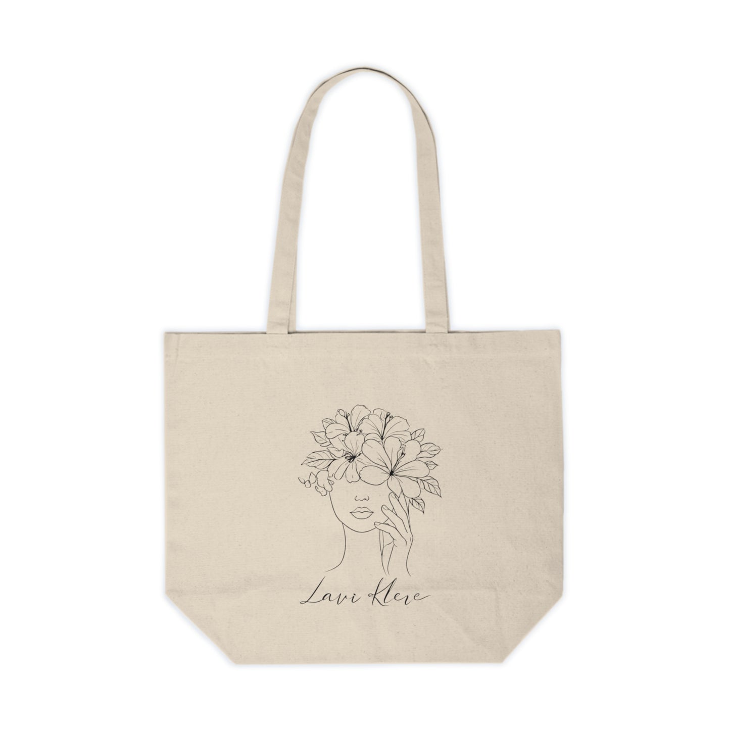 LK Floral Face Canvas Tote Bag