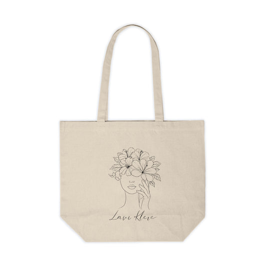 LK Floral Face Canvas Tote Bag
