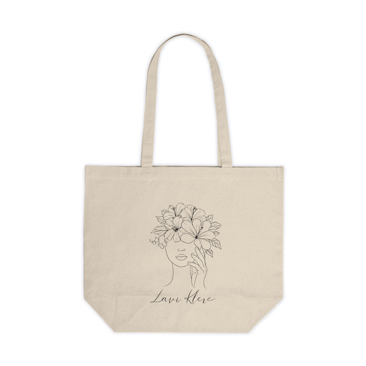 LK Floral Face Canvas Tote Bag