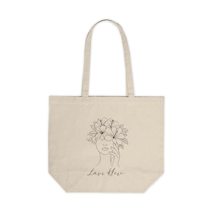 LK Floral Face Canvas Tote Bag